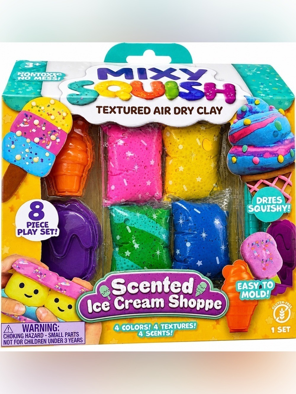 Mixy Squish Scented Ice Cream Clay Kit 8pc Set DIY Toy